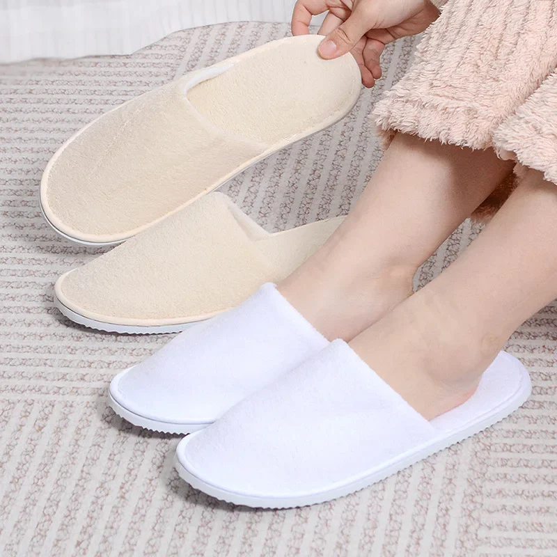 Hotel disposable slippers coral fleece winter thickened home hospitality household indoor non-slip products manufacturers wholesale