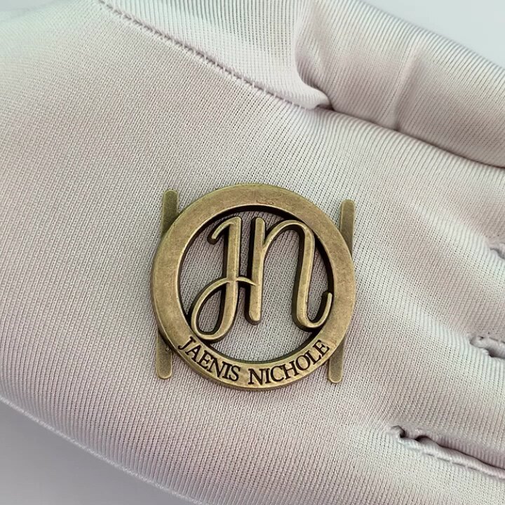 Bag Hardware Custom Handbag Metal Label Gunmetal Brand Ogo Plate For