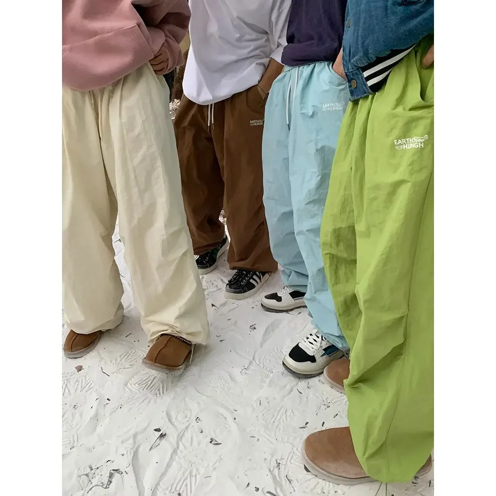2024 autumn and winter fleece-lined waterproof ski pants sports toe outdoor mountaineering overalls parachute pants casual pants