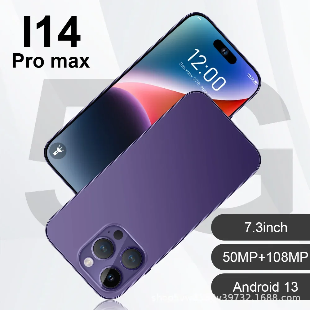 In Stock 16 + 1TB cross-border mobile phone popular new i14ProMAX global universal 7.3-inch large screen foreign trade mobile phone