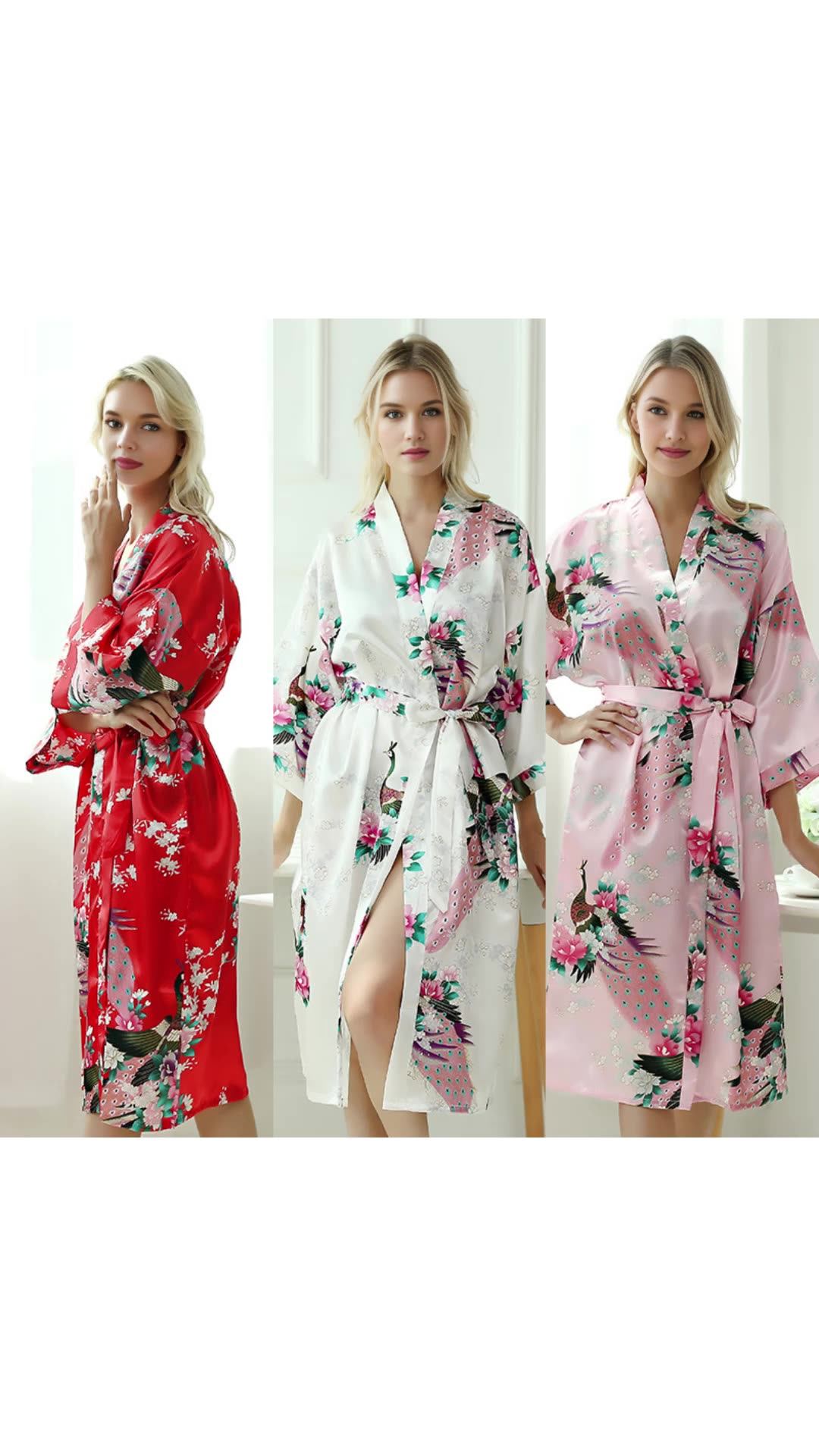 Luxury Spa Summer Cooling Floral Printed Skinfriendly Bath Robe Pour