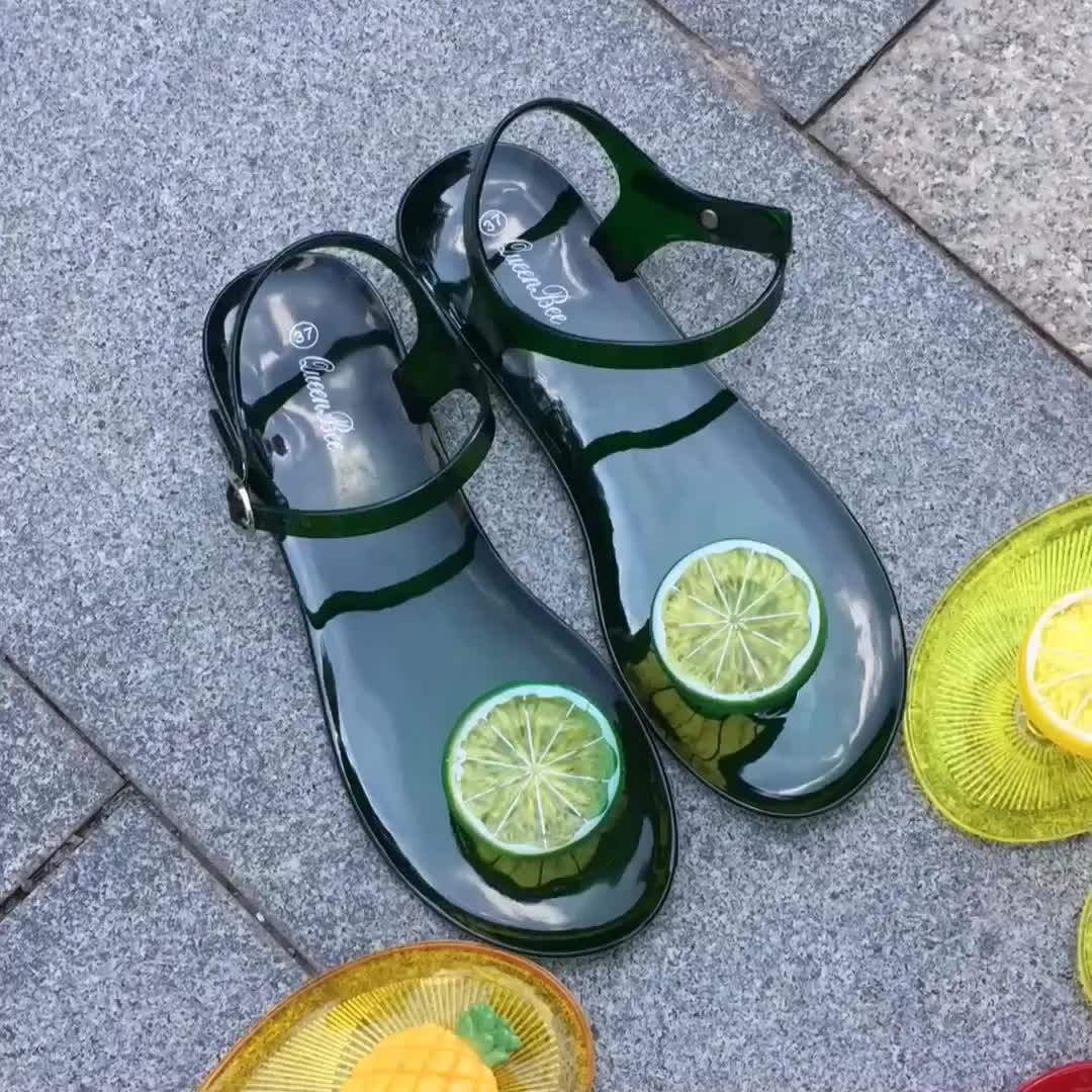 Comfortable Summer Lady Plastic Fruit Sandals Wholesale Woman Jelly