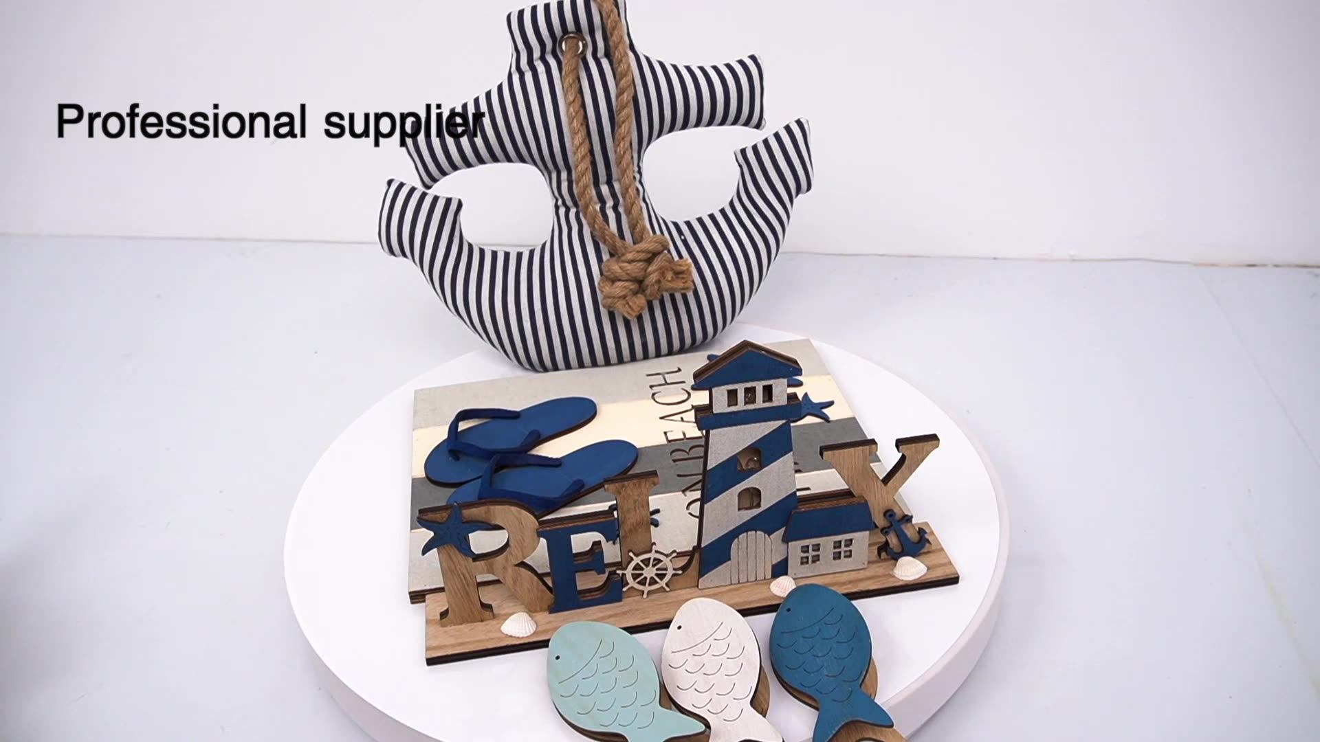 3pcs/set Wholesale Wood Vintage Nautical Wall Art Beach Sailing Fish Sea Horse Beach Decor