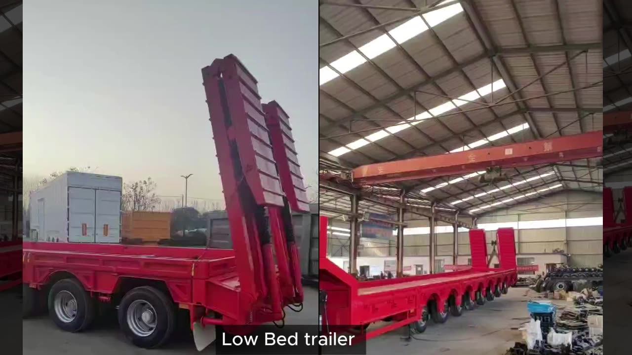 New 4 Axl 30 Tons Low Bed Truck Trailer Used 3 Axles 5 Axles 50ton 100 Ton Used In India For