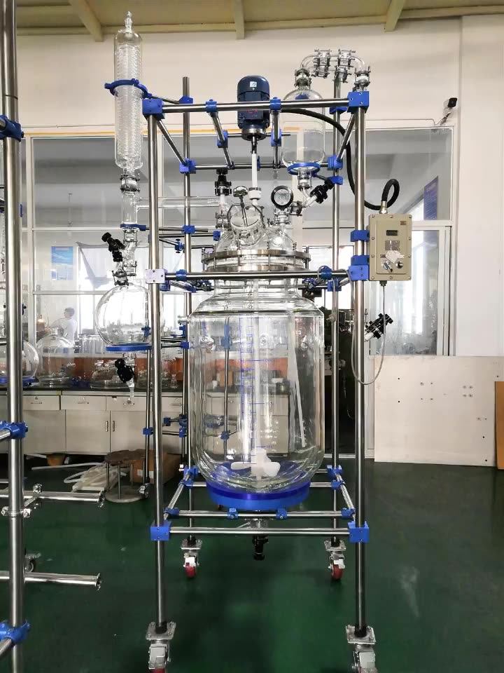 Sf100d Cylindrical 100l Chemical Glass Reactor,Chemical Reaction Kettle Buy 100l Reactor