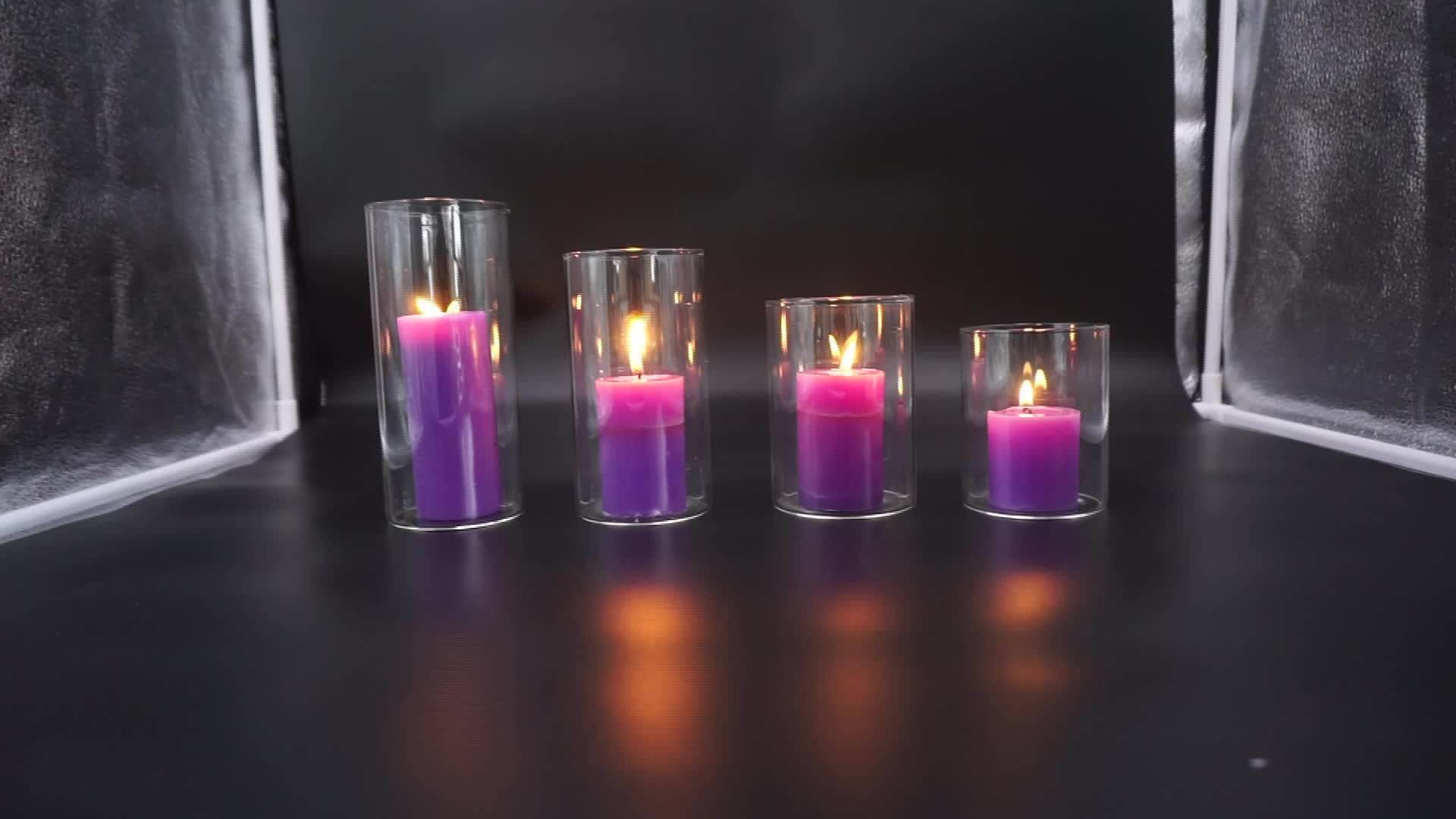 Large Clear Glass Cylinder Hurricane Vase Candle Holder Buy Modern