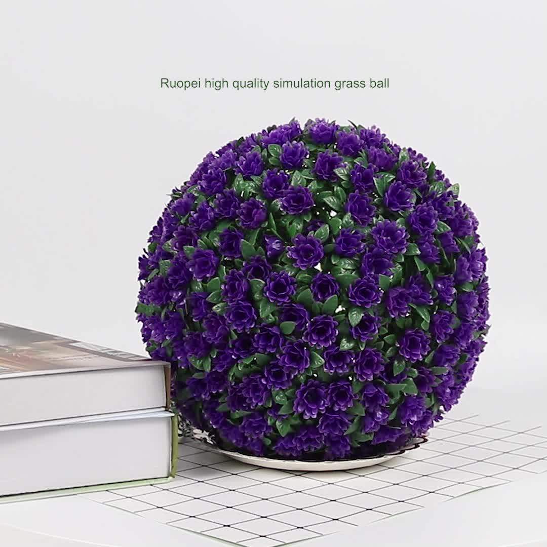 28cm Artificial Hanging Topiary Boxwood Flower Ball Flower In Glass