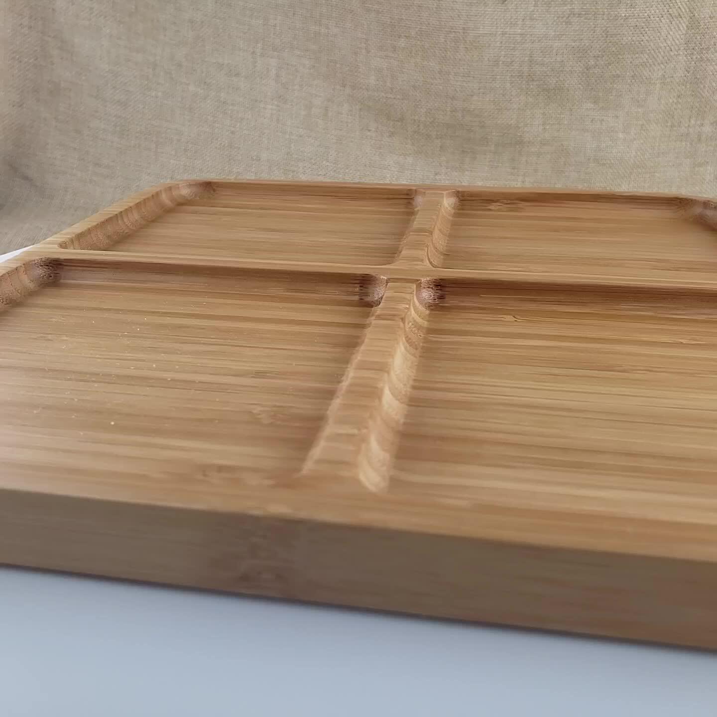 Natural Bamboo Fast Food Plates For Cafeteria &buffet Restaurant Square