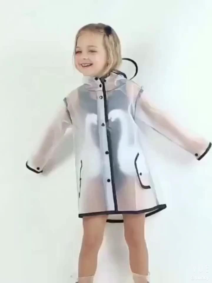 Wholesale Cheap Kids Clear Penguin Waterproof Children Rain Coat Baby