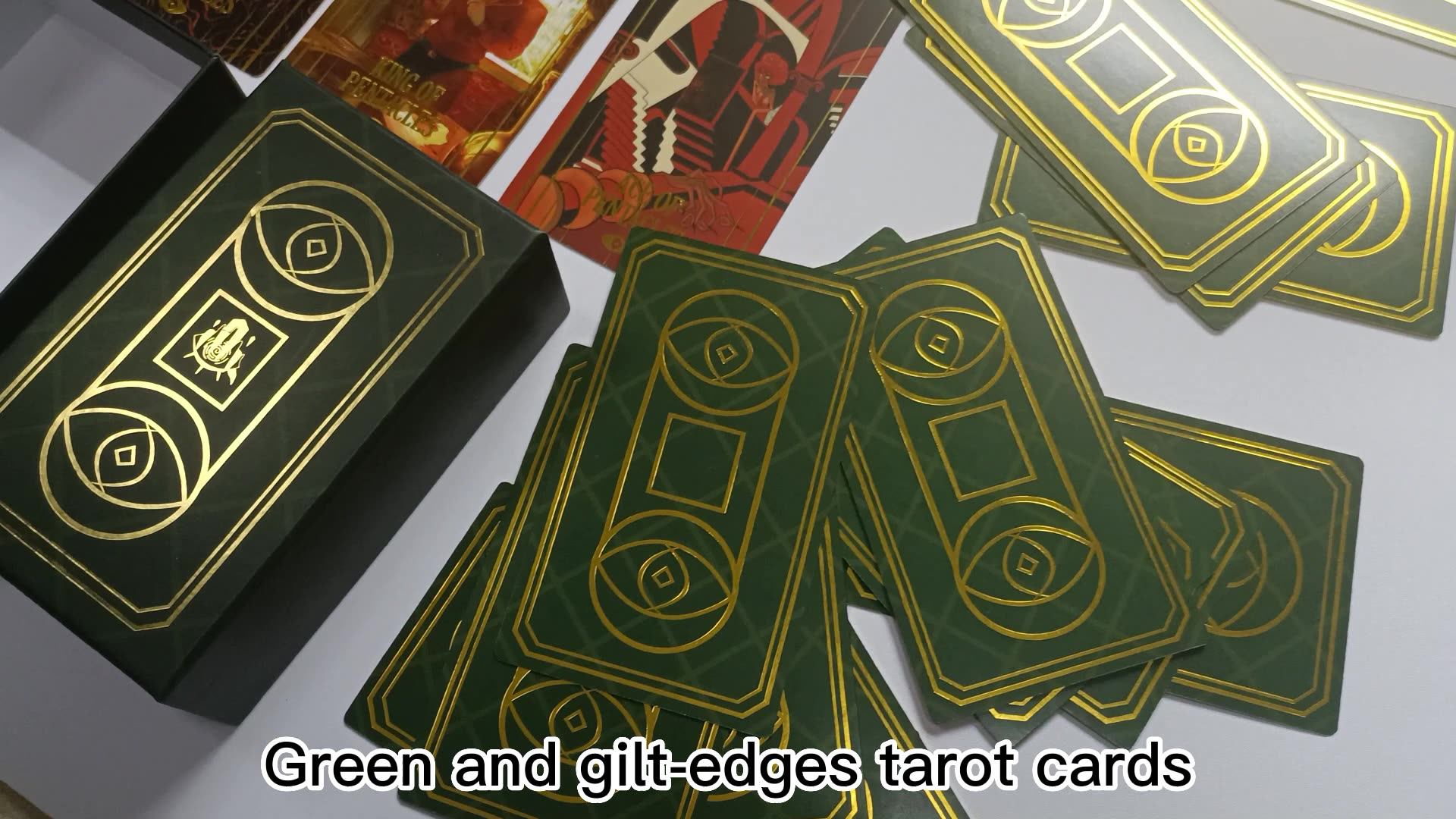Gold Foil Free Tarot Card Deck Sample Profession Custom Printing Your Charm Golden Tarot Cards