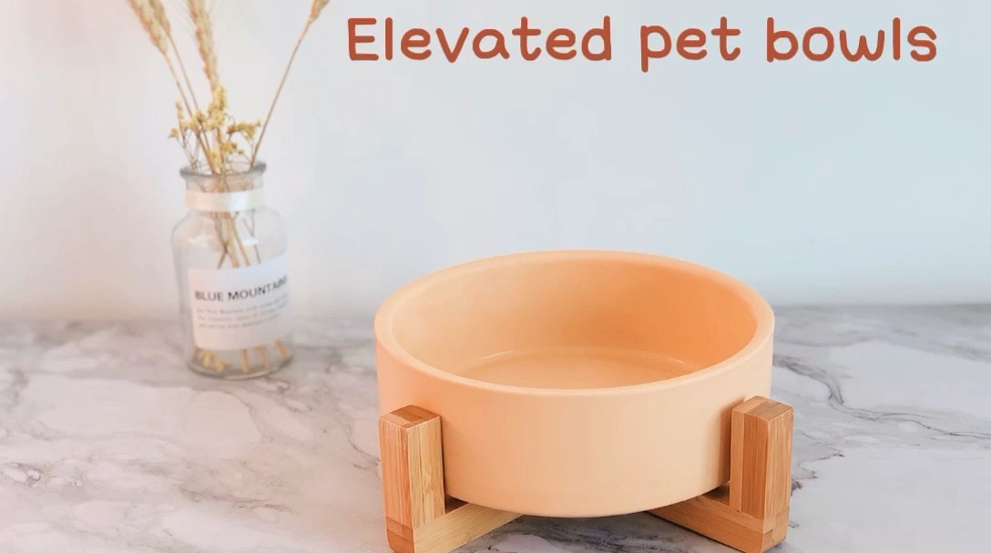 Wholesale Custom Matted Elevated Dog Bowl Non Slip Ceramic Pet Bowl