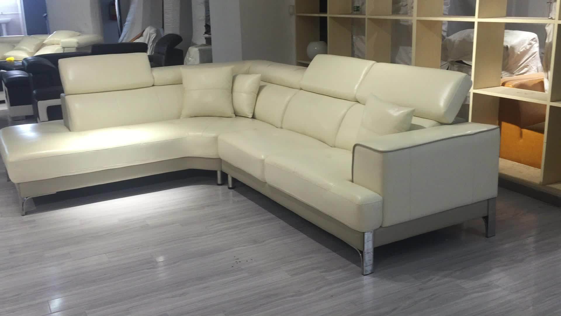 Contemporary Italian Living Room Leather Corner Sofa Modern Furniture