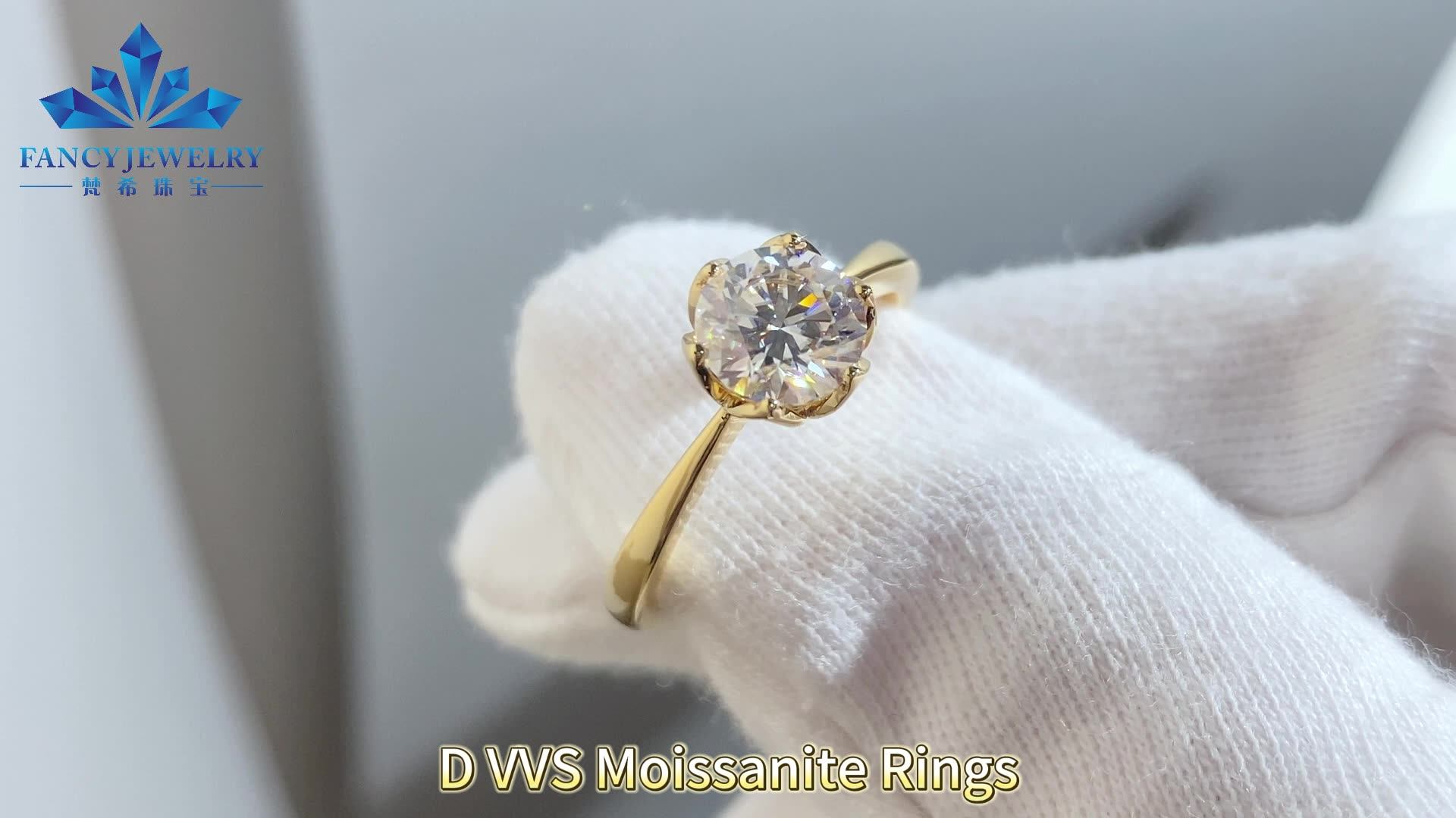 Real Diamond Jewelry Carat 18K White Gold VVS Round Lab Grown - Main Image