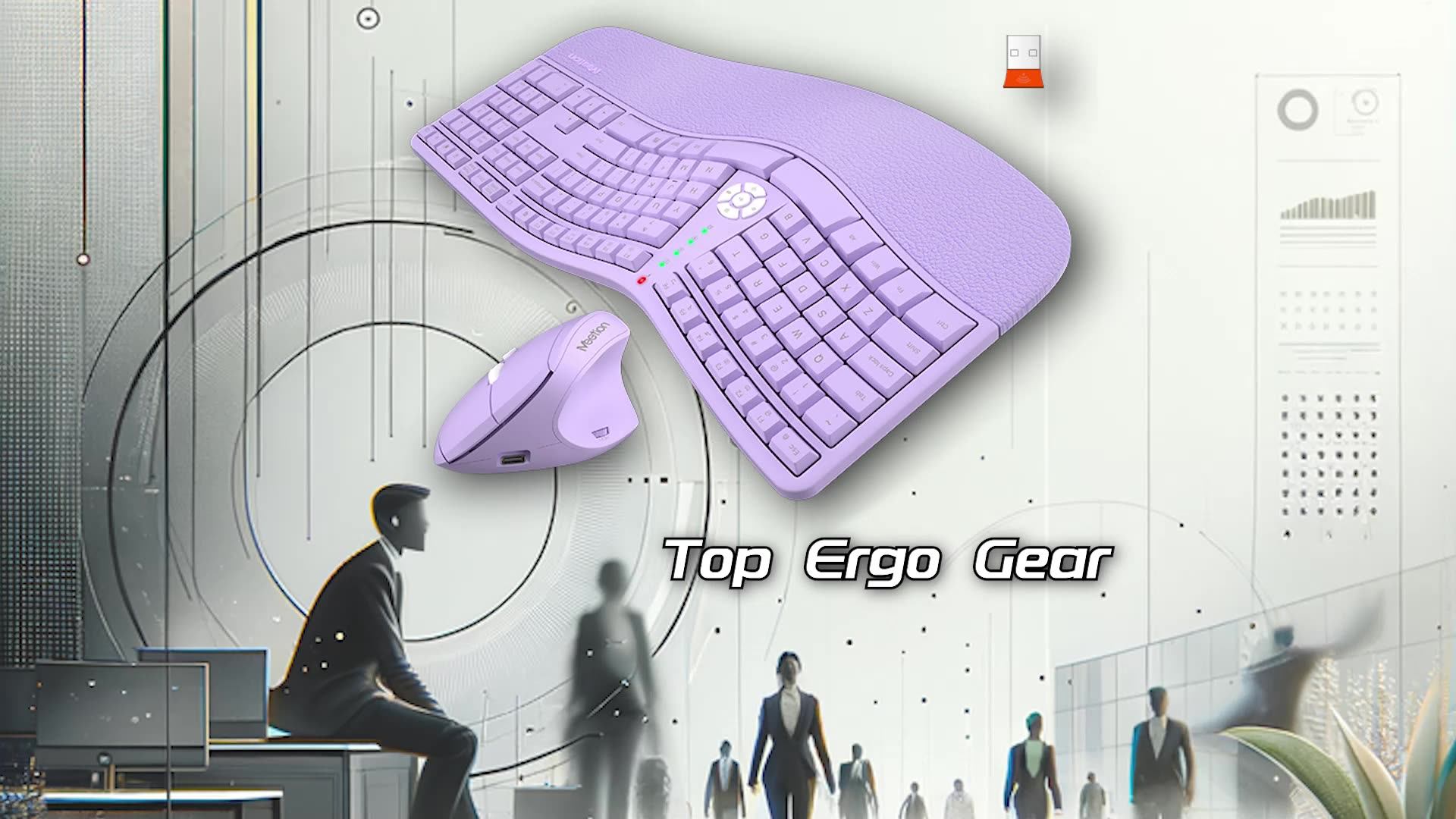 Meetion Directorc Keyboard Ergonomic Multi Color Rechargeable