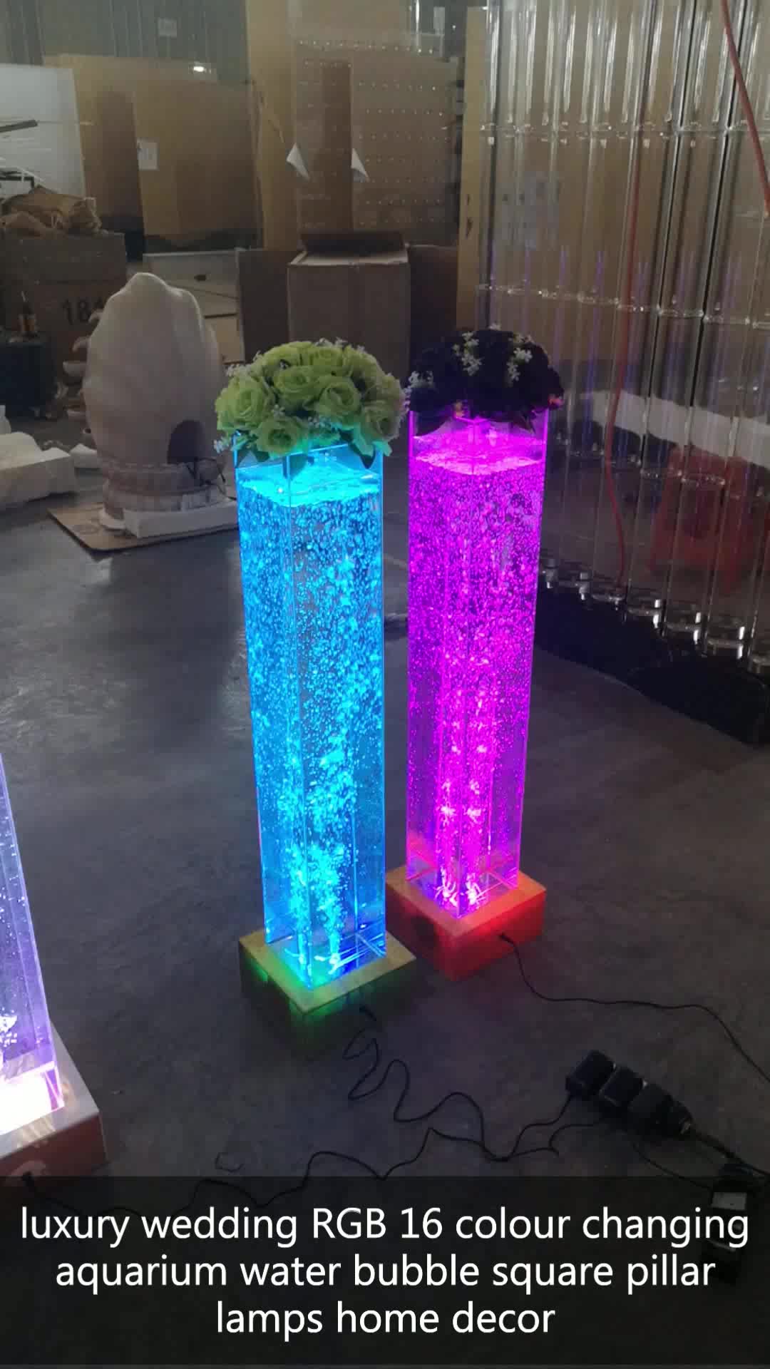 Multi Color Decorative Lighting Wedding Led Square Water Bubble Column
