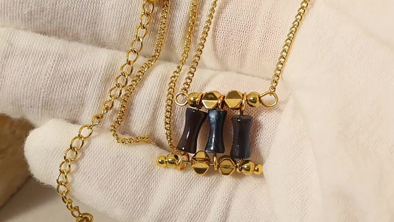 Ins Newest 18k Gold Plated Geometric Necklace Bamboo Joint Shaped