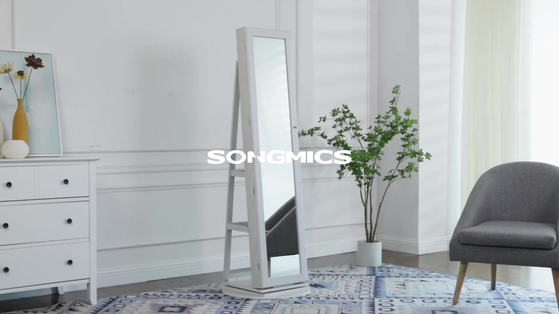 Songmics Songmics Bedroom Furniture White Vertical Jewelry Storage