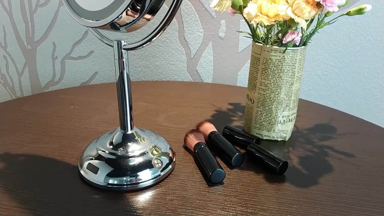 Double Sided Oval Shape All Purpose Led Lighted Makeup Mirror 5x