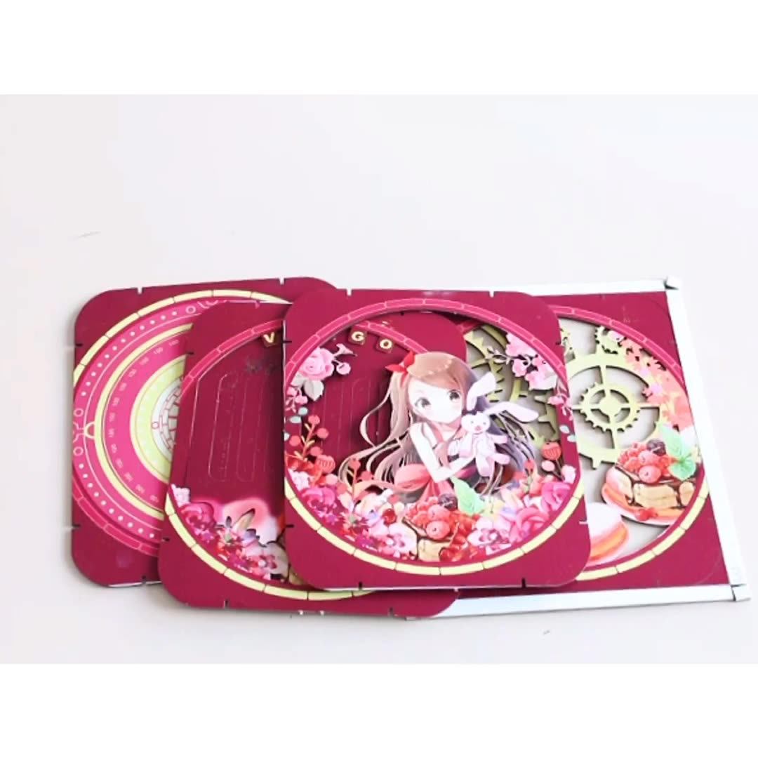 Laser Cutting Paper Crafts Color Printing Threedimensional Puzzle