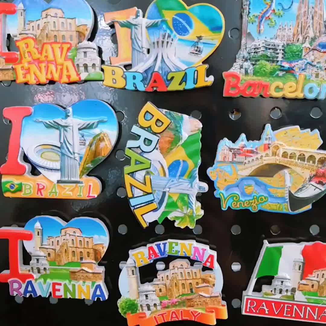 Best Selling Wholesale Custom 3d Polyresin Travel City Refrigerator