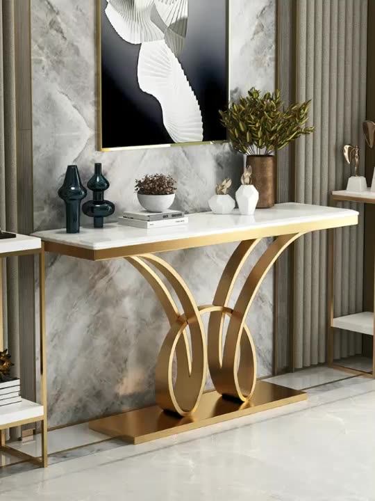 Luxury Modern Stainless Steel Living Room Mesas De Consola Metal