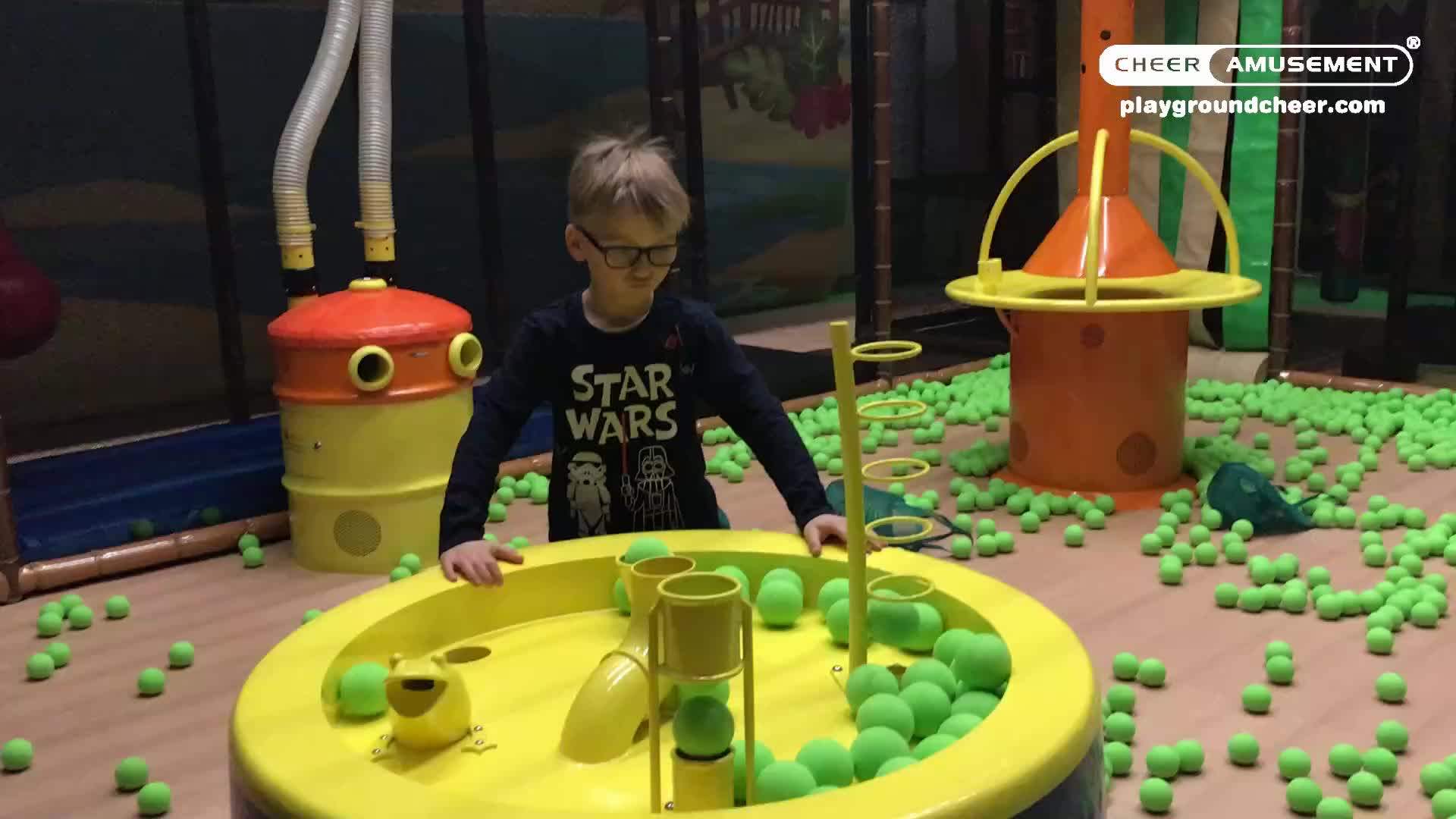 Cheer Amusement Cast Iron Cannon Indoor Playground Foam Ball Shooter