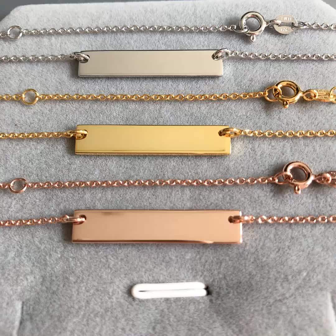 Aceworks 925 Sterling Silver Personalized Blank Bar Necklace Buy