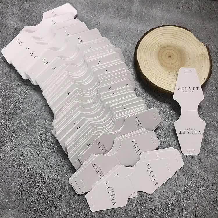 Custom Fold Jewelry Hang Tag For Necklace Bracelet Hairband Elastic