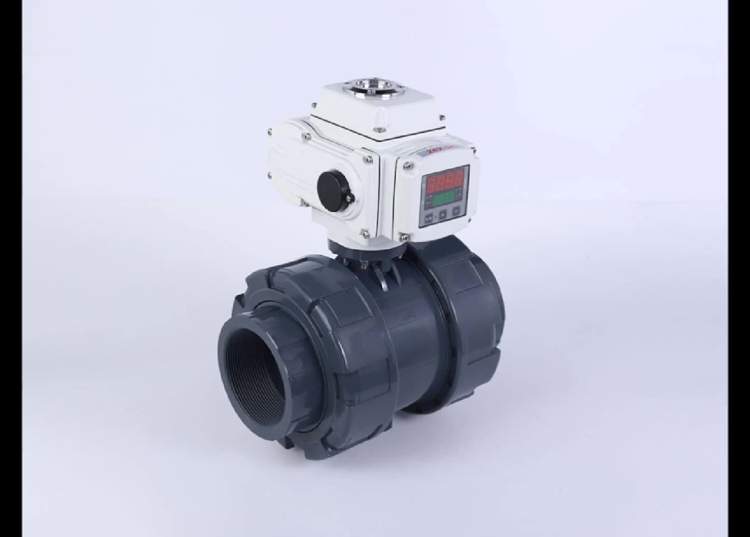 Motorized 4 Inch 12v Dc24 Actuator Plastic Pvc True Union Ball Valve V