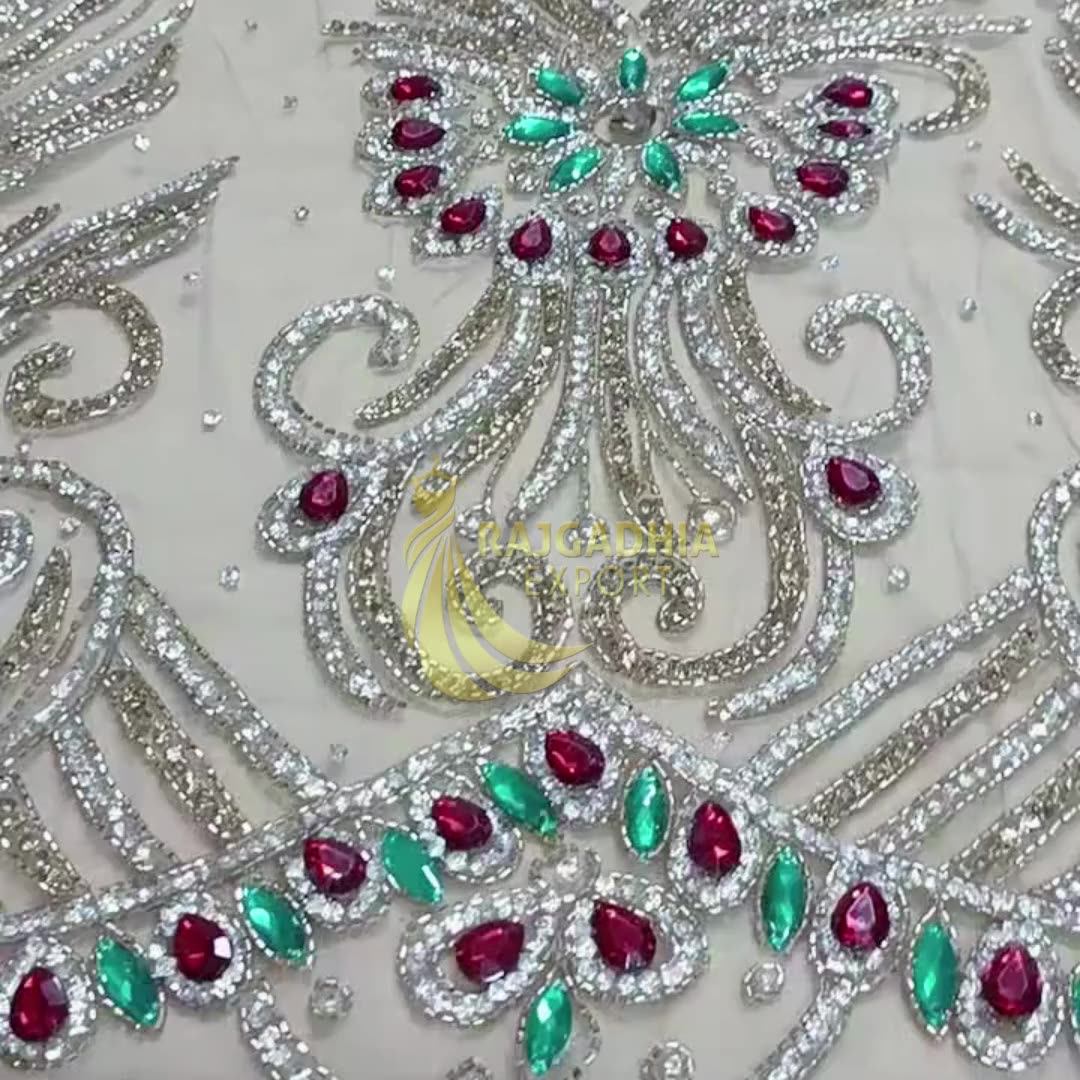 Luxury Beaded Fabric 9cm Wide Luxury Embroidery Flower Lace Fabric Trim