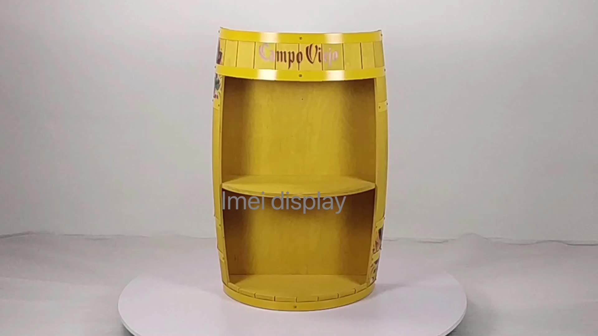 Custom Design Wood Shelves Half Wine Barrel Display Stand Buy Wine