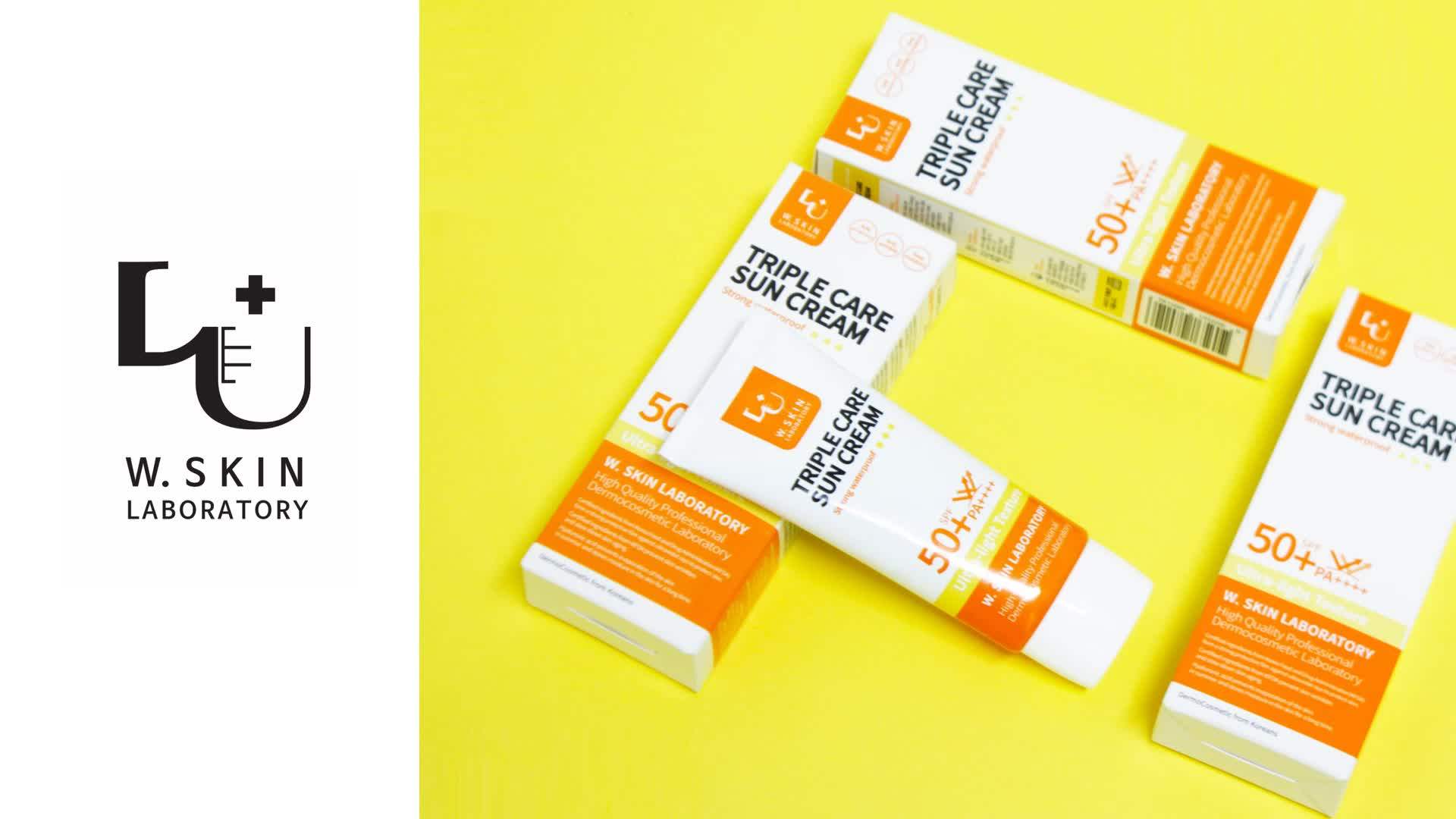 Korean Cosmetic Soft Texture Sunscreen Cream W.skin Triple Care Sun