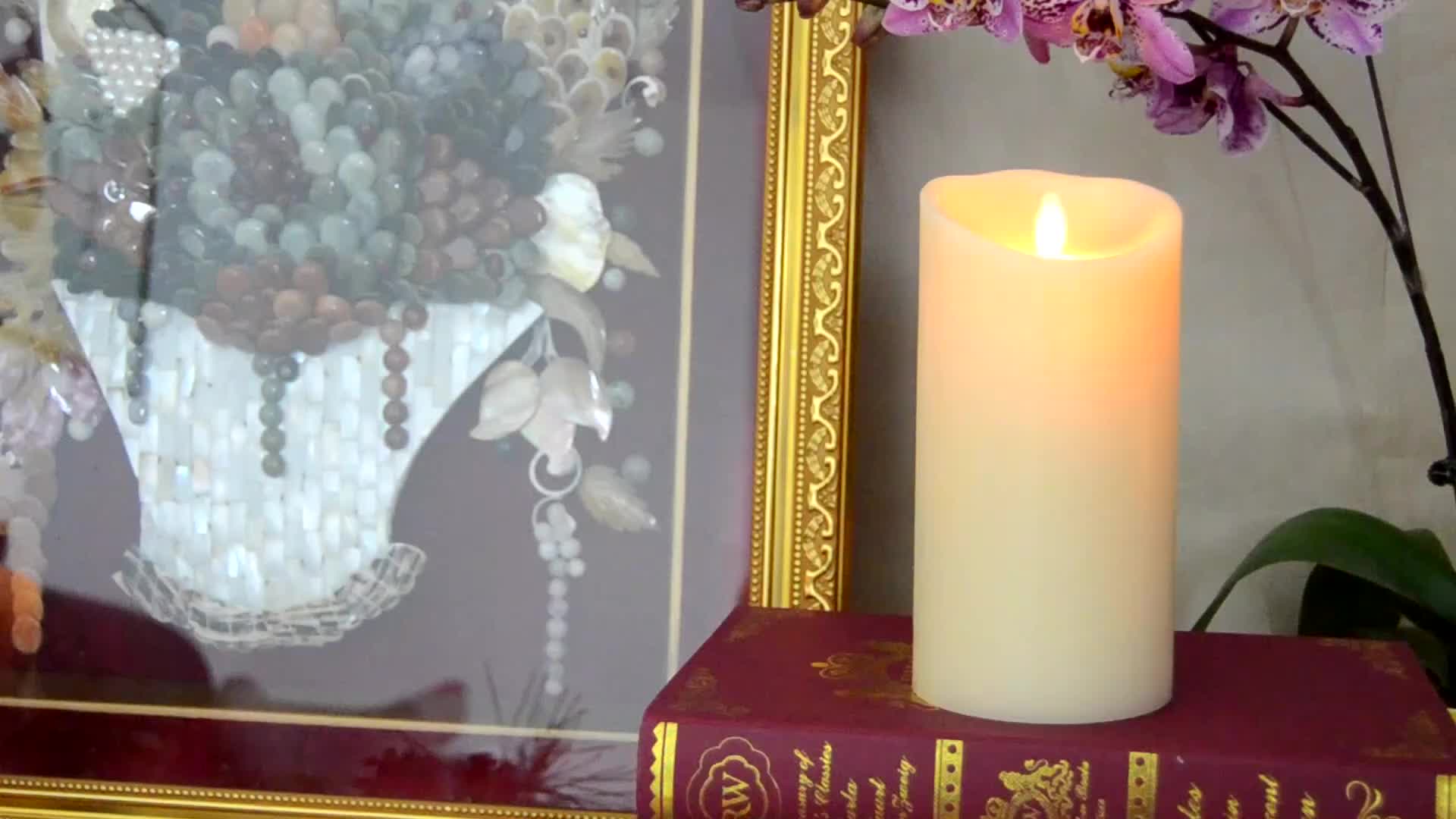 Outdoor Flameless Led Ivory Classic Artificial Flickering Flame Candle