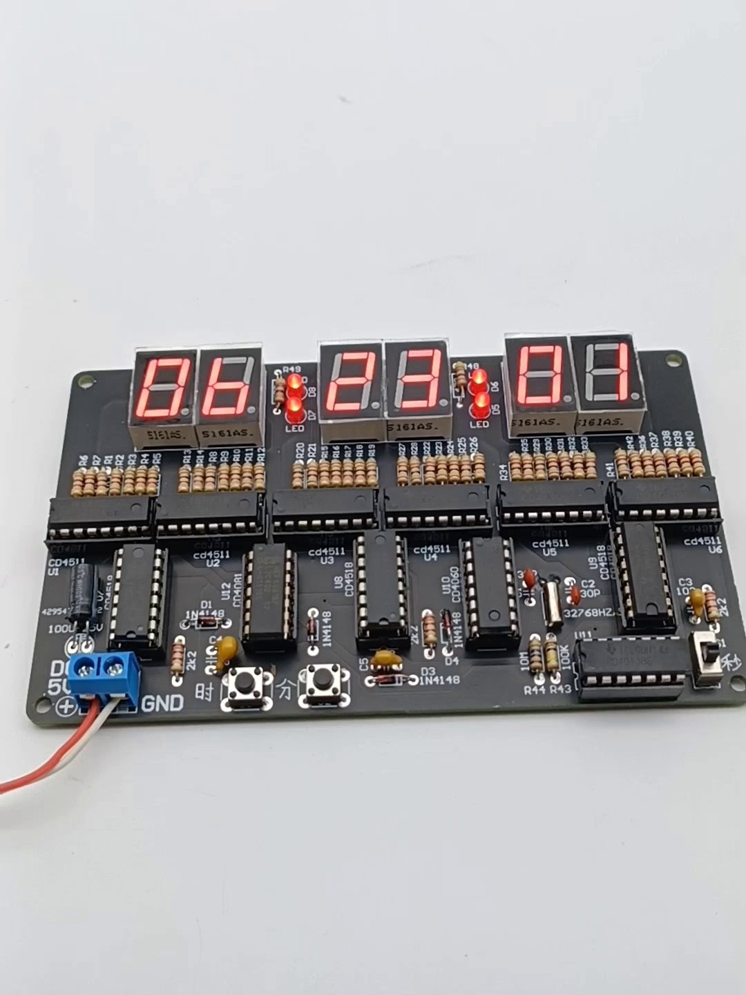 爆火全网的6位数字电路时钟套件，纯数电电子钟DIY散件教学实测！🔥_其它元器件_淘宝数码网