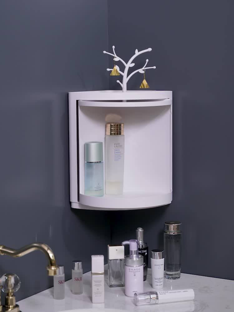 360 Degree Rotating Corner Storage Box Rack Plastic Kitchen