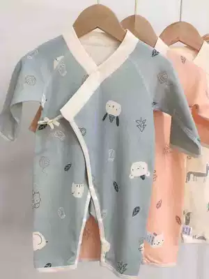 Newborn baby clothes Spring and Autumn Winter monk thin suit cotton long sleeve ha clothes female male newborn baby jumpsuit