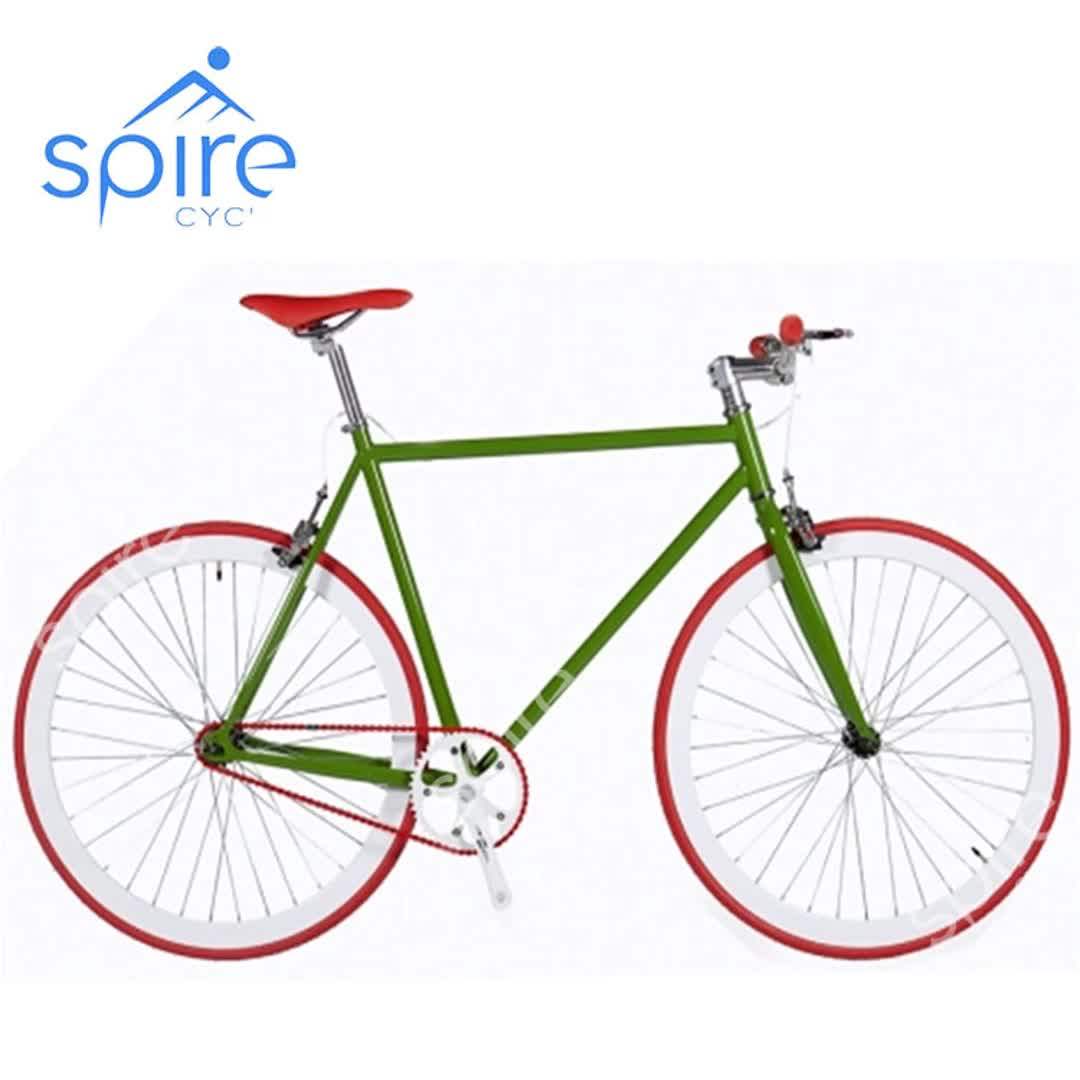 Single Speed Taiwan Fixed Gear Road Bike For Men Buy Green And Red Coclor Contrast Roadbike
