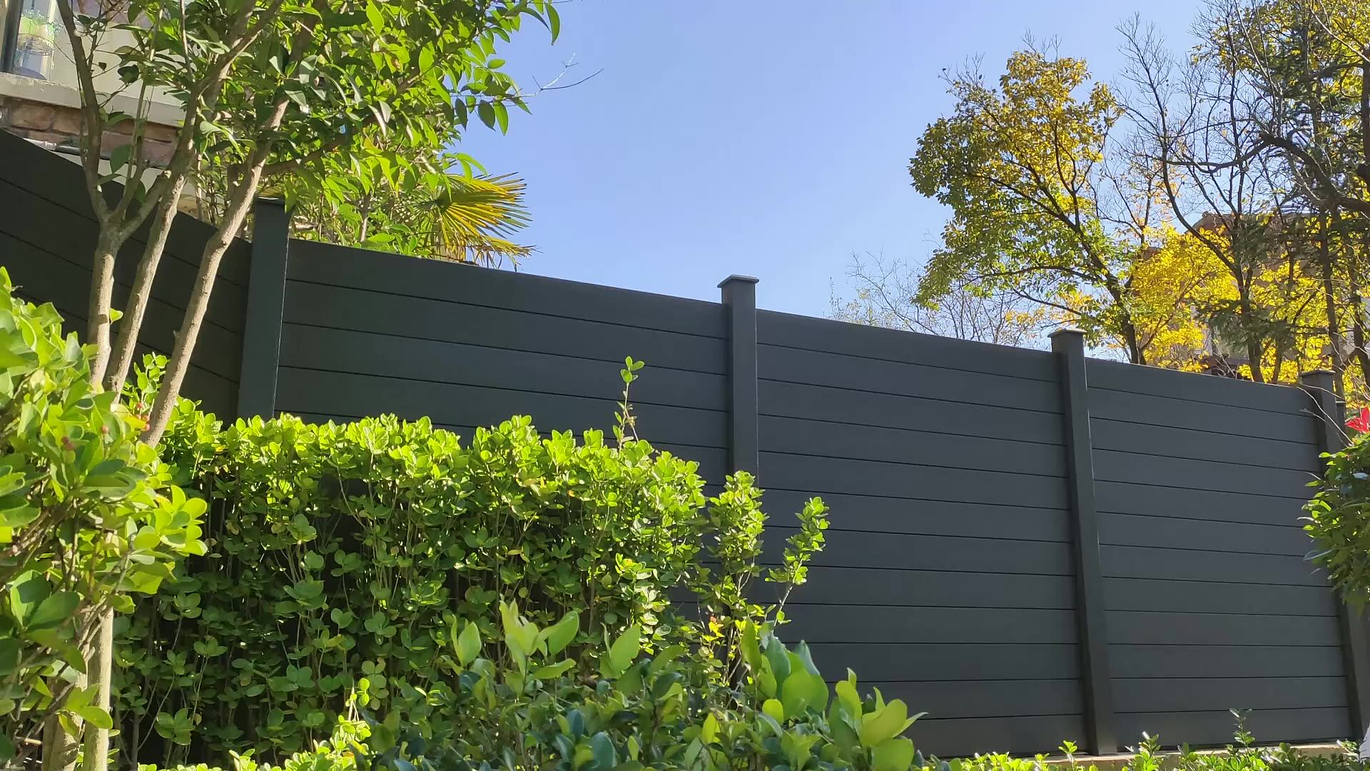Outdoor Wooden Composite Fence Panel Modern Wpc Wood Plastic Composite