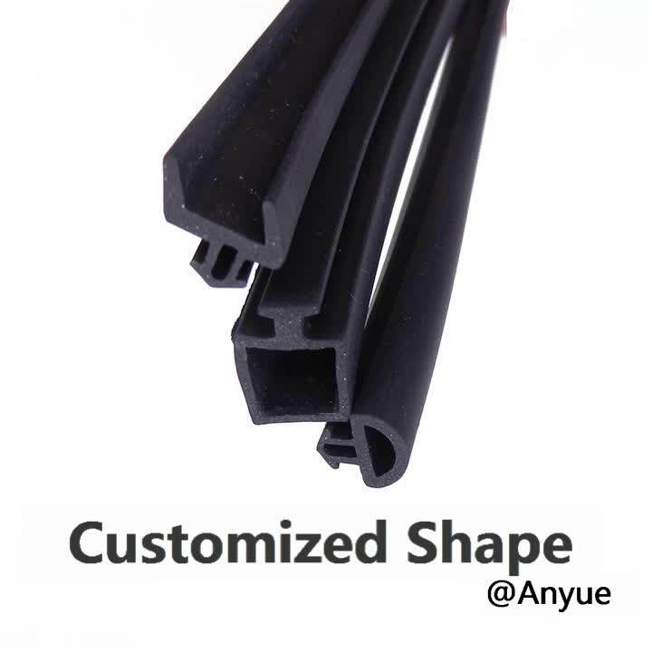 Glass Door Epdm Rubber Extruded Sound Sealing Strip For Aluminium