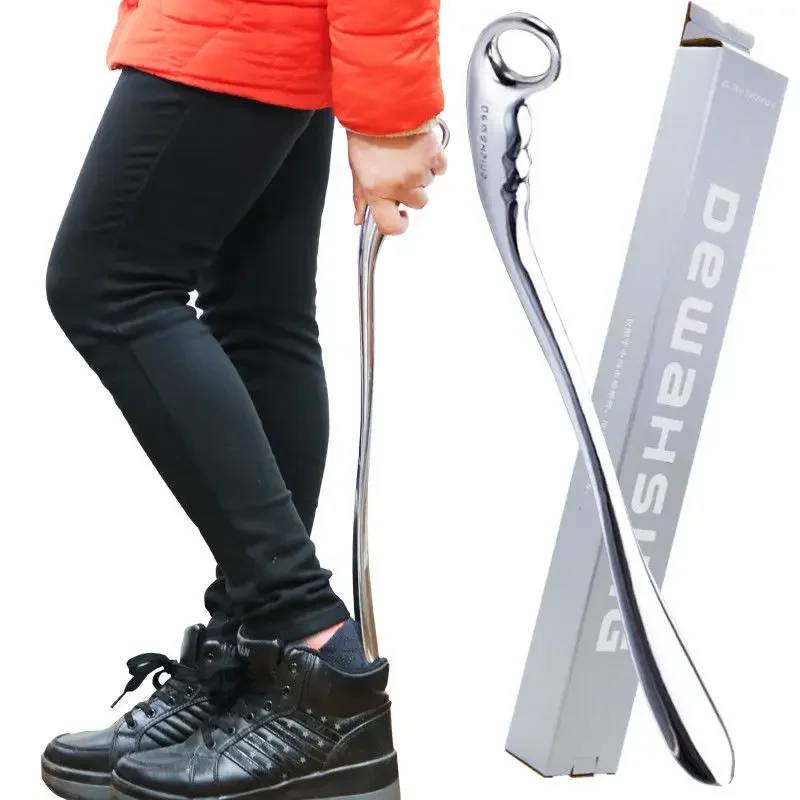 Dihua Star Long Alloy Shoehorn Metal Shoehorn for the Elderly and Pregnant Women to Wear Shoes Without Bending Over, Lazy Shoe Lifter Wholesale
