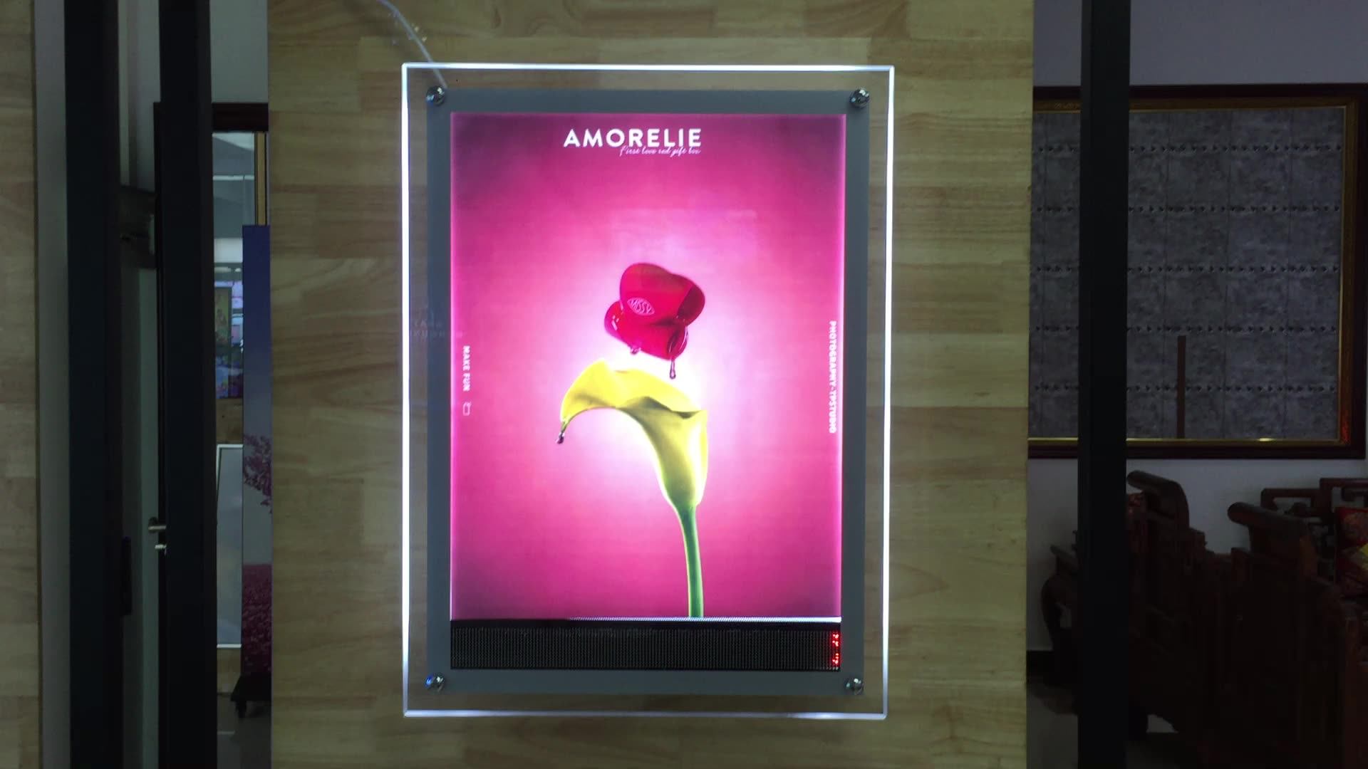 Wall Mounted Backlit Led Light Box Sign For 27x40 Movie Poster Frame