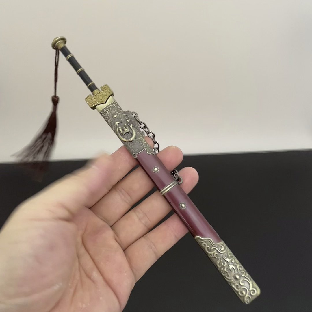 黑神话悟空武器二郎神杨戬宝剑带鞘三尖两刃刀金属模型摆件手办_游戏_