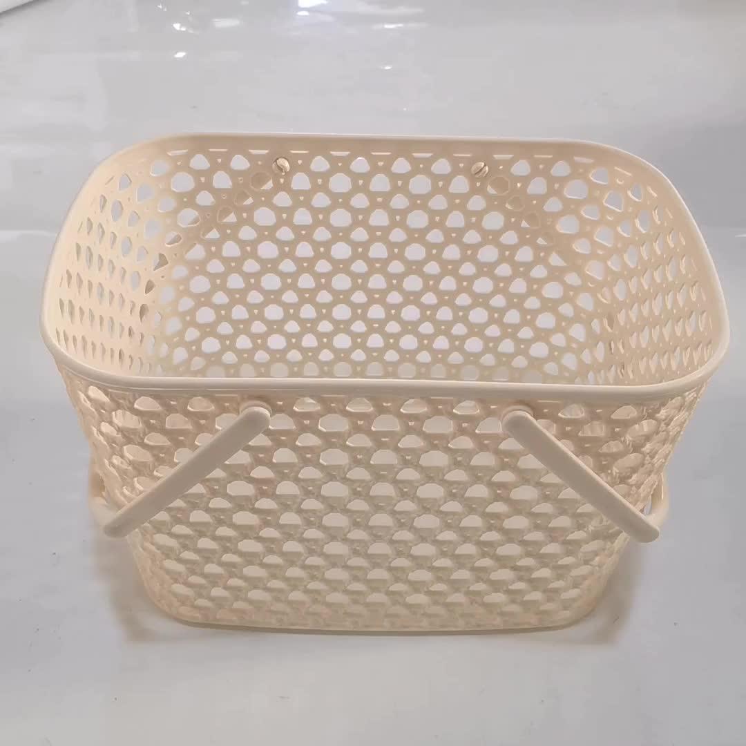 Home Plastic Basket With Handle,Plastic Storage Basket With Holes Buy