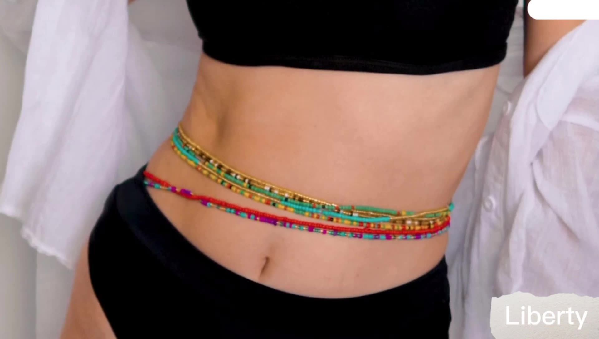 Wholesale Custom Tie On Belly Beads Waist Chain Colored African Waist