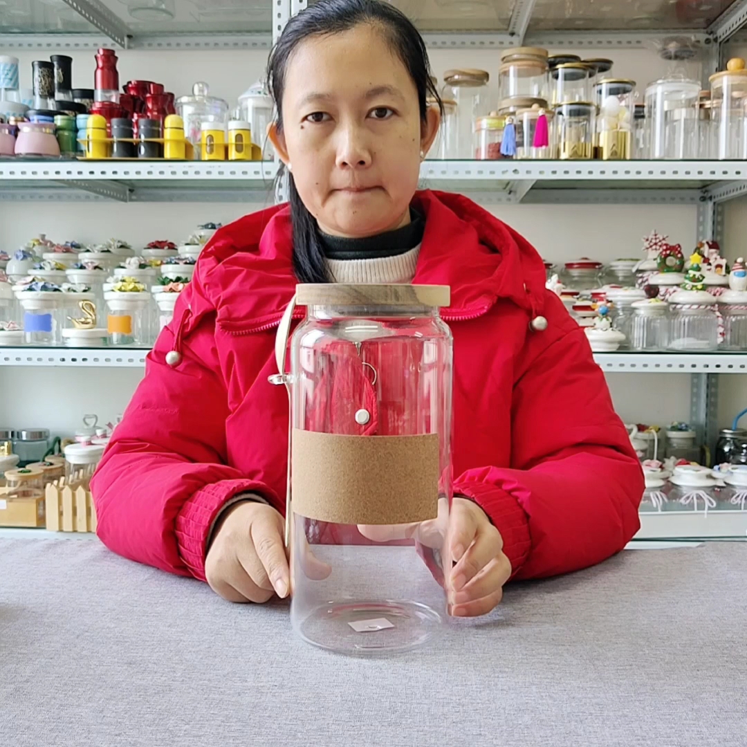 Custom 2300ml High Quality High Borosilicate Glass Big Container Food