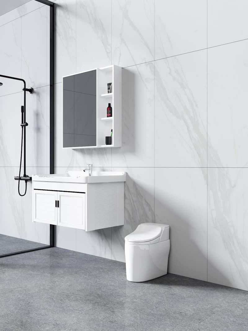 304 stainless steel floor-standing bathroom cabinet combination powder room sink Simple wash basin Wash basin Light luxury