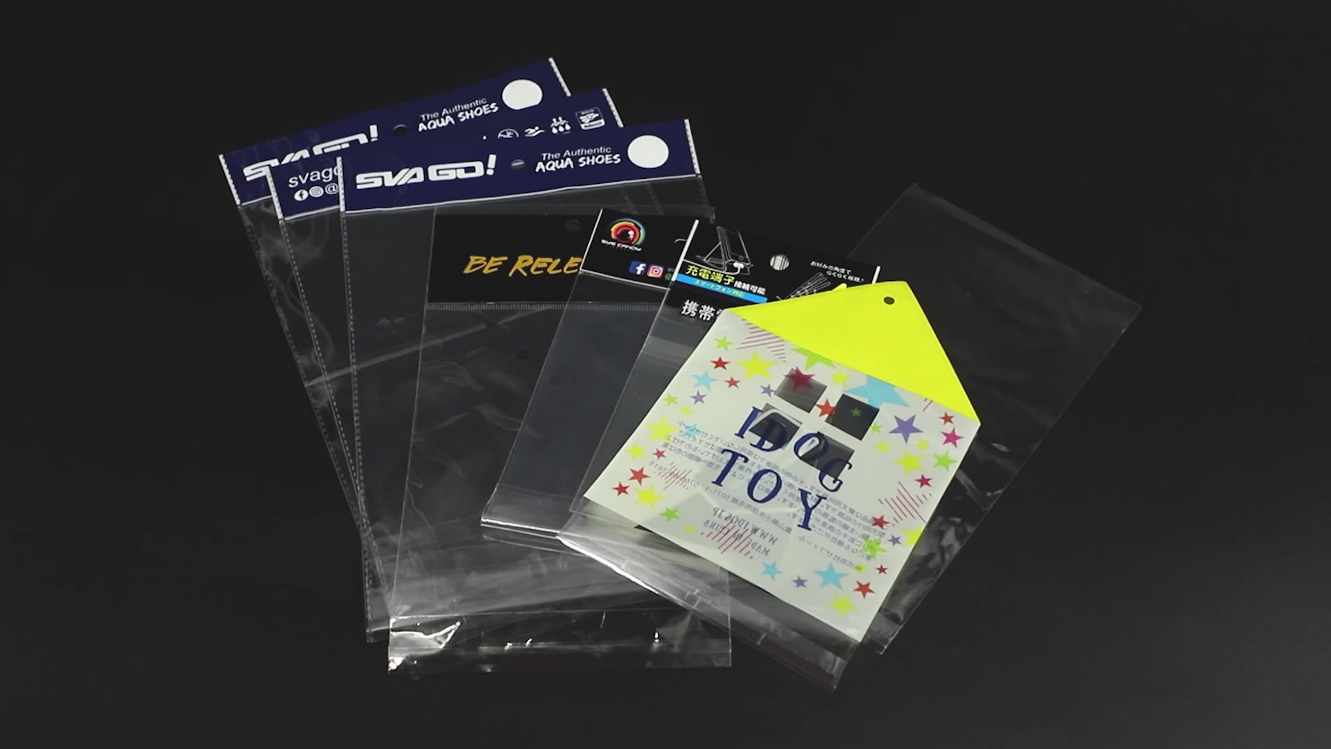 Custom Plastic Opp Printed Header Poly Bag With Self Adhesive Tape