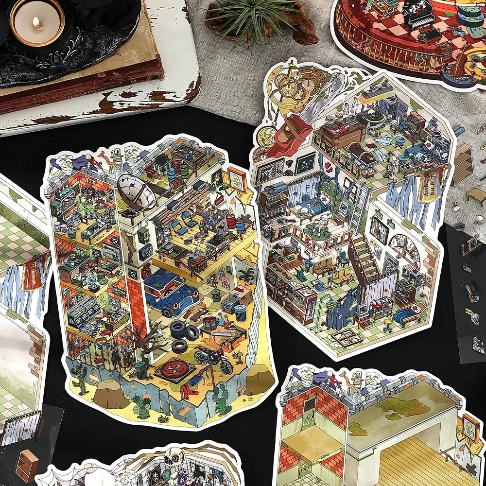 Infeel.Me Extra Large Scenery Stickers Today's Business Hours Open - Part Twelve DIY Journal Scene Stickers