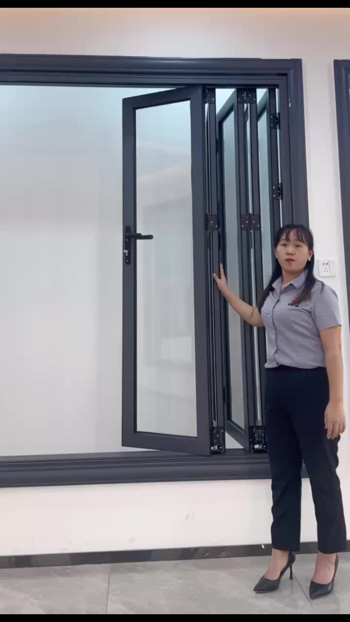 Slim Narrow Border Line Frame Bi Fold Aluminum Lowe Glass Aluminium