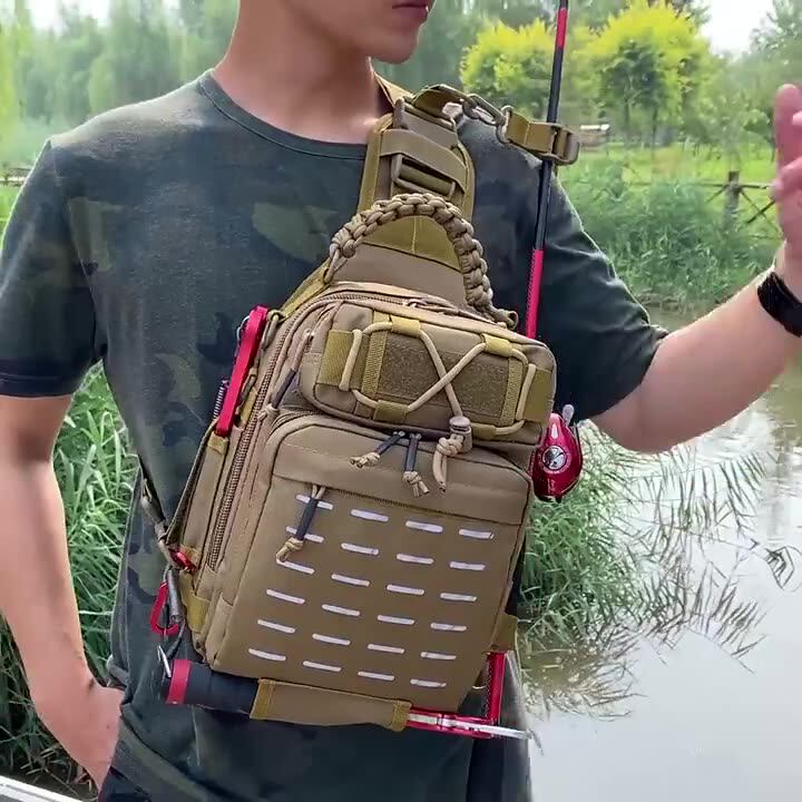 SODIAL-ÉTanche Homme Taille Sac de Mode Poitrine Pack Sports de Plein Air BandoulièRe Sac Casual